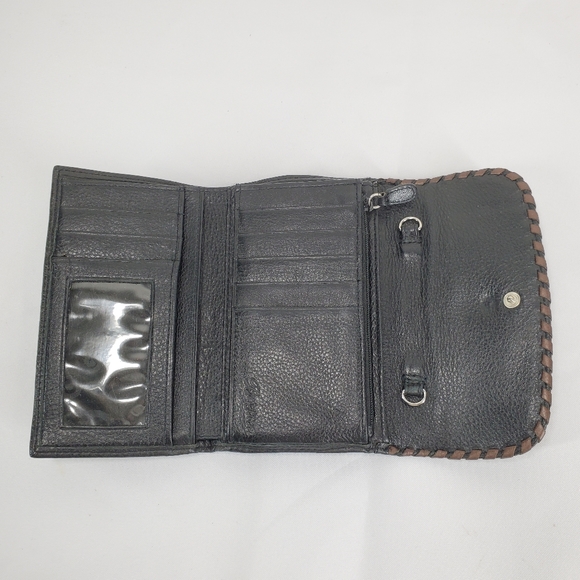 Vtg Brighton Black Pebble Leather Clutch Organizer Wallet 7 Pocket, 8 Card EUC. - Picture 7 of 16